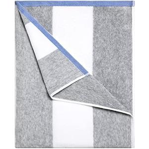 HENBAY Cotton Oversized Beach Towel - Large 70 x 35 Inch Pool Towel, Grey Striped Quick Dry Swimming Cabana Towel