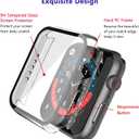 2 Pack Case 44mm with Built-in Tempered Glass Screen Protector Compatible with Apple Watch SE Series 6/5/4 44mm, Ultra-Thin Scratch Resistant Overall Protective Cover for iWatch SE Series 6/5/4