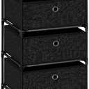 Nightstand with 5 Drawers, Clothes Storage Organizer, Small Fabric Dresser for Bedroom, Closet, Entryway, Hallway, Nursery, Dorm (Black)