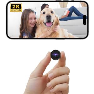 Hidden Camera,2K WiFi Spy Camera,Nanny Cam Hidden Camera,Mini Camera with Night Vision & Motion Detection,Wireless Indoor Security Camera for Pet/Baby/Nanny