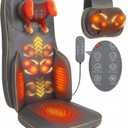 Shiatsu Neck and Back Massager for Pain Relief Deep Tissue | 4D Rolling Kneading Vibration Massage Chair Pad, Custom Intensity Heat Therapy for Home Office Chair, Holiday Gift