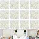 RIDDSEE 12pcs Flower Wall Backdrop16.5 x16.5 Artificial Floral Panels-White