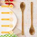 2 Pieces 16.5 Inch Wooden Mixing Spoon with Long Handle Non Stick Cookware Wooden Spoons for Stirring, Mixing, Boiling, Burlywood, 74 g