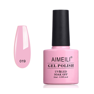 AIMEILI Soak Off U V LED Hema Free Pink Gel Nail Polish - Cake Pop (019) 10ml