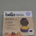 bella Snack-n-Store Mini Waffle Maker, EverGood Ceramic Nonstick Coating, Cord Wrap, Ready Indicator Light & Cool Touch Handles, Stackable Design & Customizable Plates, 350 Watt, Plum