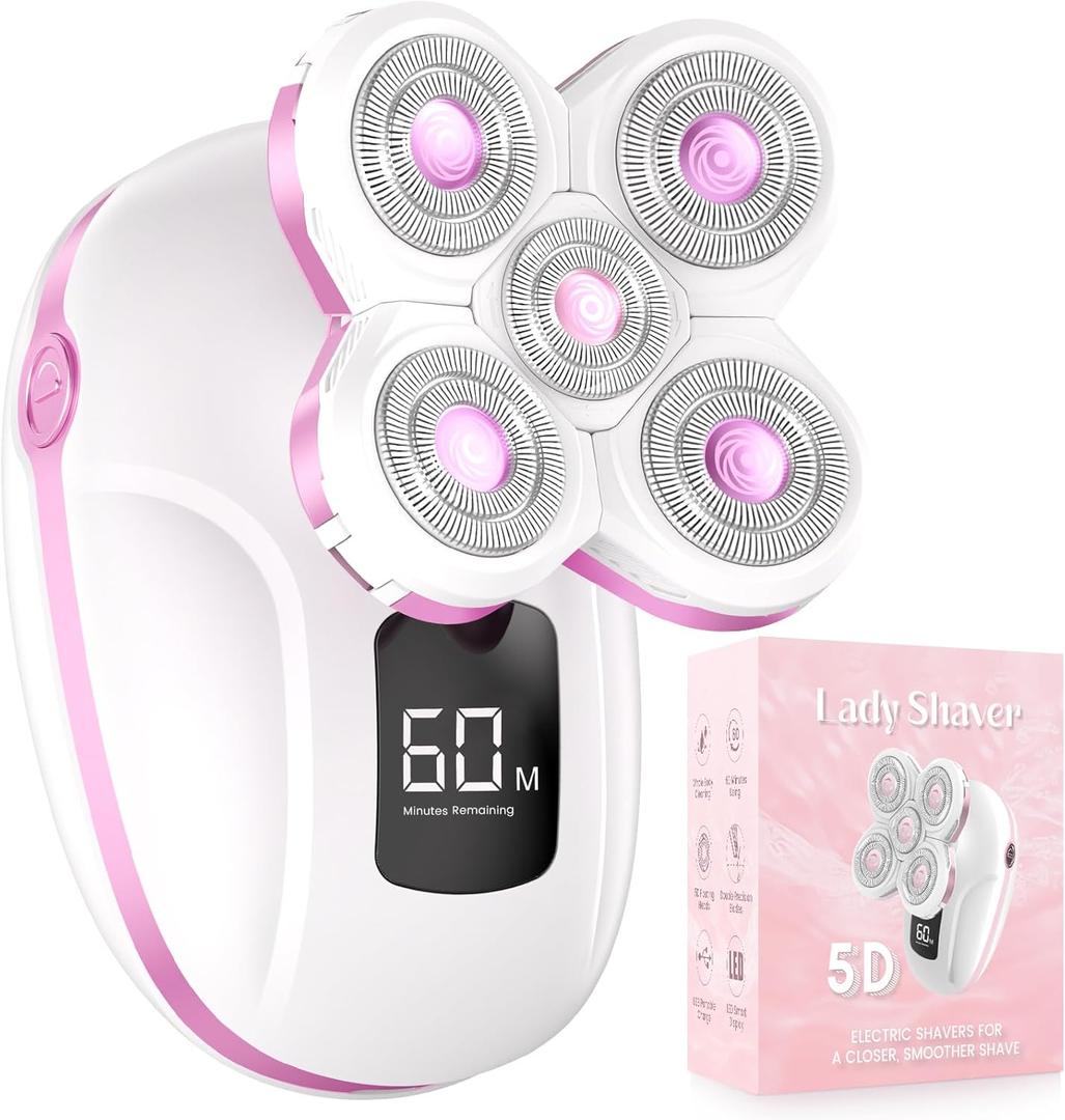 Electric Razors for Women, Cordless Womens Trimmer for Grooming (Cherry)