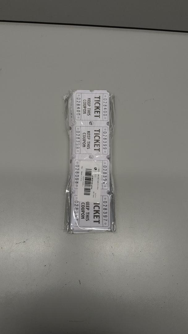 Pack of 5 L LIKED 100 Raffle Tickets, 50/50 Double Roll Tickets for Event, Raffles, Carnival, Door Prizes and Class Reward (White)