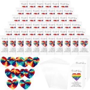 140 Sets Pocket Hug Gift Bulk Rainbow Party Favor Emotional Cheer Support Pride Gift Cute Hand Crocheted Pocket Hug Heart Inspirational Card and Bags Christmas Party Favor for Family Friends