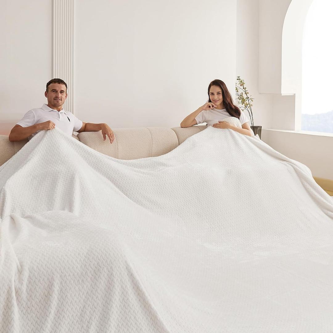 Korbliss Super Soft Throw Blanket Season Use, Ivory Size 120x120