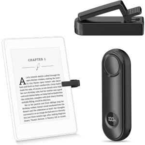 PageTurner Remote Control Page Turner for Kindle Paperwhite Oasis Kobo eReaders, Page Turner Clicker for ipad Tablets Reading Novels with LCD Power Display, Black