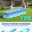 HeySplash Foldable Pool, Non-Inflatable Swimming Pool with Rigid Puncture-Proof Hard Composite Board, Kiddie Pool Outdoor Pool, Adults & Kids Pool for Backyard Garden Dog Pool 114"70"19", Ice Blue
