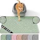 Cat Litter Mat Large Trapping Mat Premium Silicone Rubber 23.5x16" Sage Green, Waterproof and BPA Free Kitty Litter Box Mat, Easy to Clean and Keeps the Floor Tidy