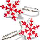 CHICTIE 12-Pack Red Snowflake Shower Curtain Hooks