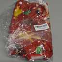 Red Vintage Christmas Tree Skirt, 30 inches Retro Christmas Animal Deer Balls Tree Skirts Santa Northern Cardinal Xmas Mat Farmhouse Holiday Party New Year Supplies Ornaments Decorations