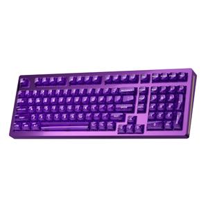 kutethy KY98 Wireless Mechanical Keyboard with Transparent Keycaps,Full Aluminum CNC,Hot-swappable,Pre-lubed Clicky Switches,Gasket Structure,RGB Backlit,BT5.0/2.4G/USB-C Wired (Purple)
