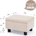Small Foot Stool Under Desk Foot Stools Ottoman Footstool Foot Stools Small Footstools Foot Stool for Living Room Foot Rest 15" W x 12" D x 9.5" H Linen Beige