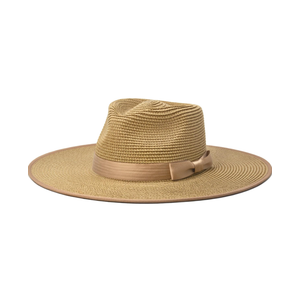FLUFFY SENSE. Unisex Wide Brim Sun Hat Straw Panama Rancher Fedora Hat for Men Beach Hat for Women
