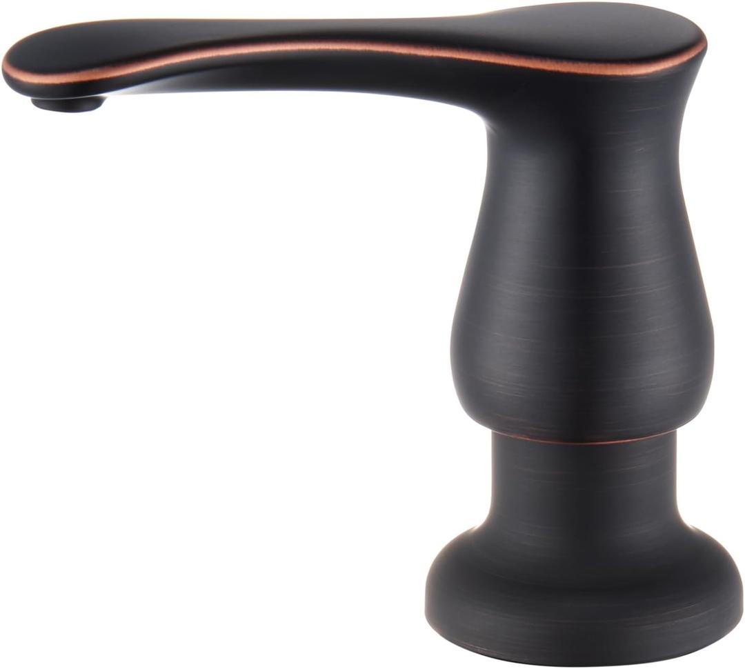 GAGALIFE Kitchen Sink Soap Dispenser Oil Rubbed Bronze, Built in Soap Dispenser with 17 OZ Bottle, Refill from The Top, Liquid Dispenser for Kitchen Sink
