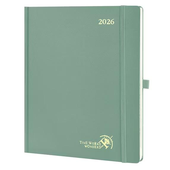 POPRUN 2026 Planner, Large - 8.5" x 10.5", 2026 Weekly Calendar (Jan. 2026 - Dec. 2026) with Hourly Time Slots, Weekly Appointment Book for Time Management, Leather Soft Cover 