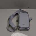 Coach Men's Phone Crossbody Bag in Crossgrain Leather (Grey, Blue)