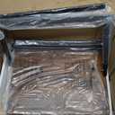 HIGDBFE Dresser with Mirror, 4 Drawers Dresser with 2Tier Shelves, Freestanding Fabric Chest of Drawers for Small Space, Tall Narrow Nightstand Vanity for Bedroom, Hallway, Dorm, Rustic Brown, 15.3"W