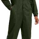 WORK IDEA Men's Coveralls Long Sleeve 100% Cotton Twill Workwear Jumpsuit Relaxed Fit, 5X-Large, Army Green