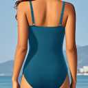 Aqua Eve One Piece Bathing Suit for Women Tummy Control Swimsuit Slimming Vintage Swimwear (M)