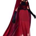 Spooktacular Creations Little Red Riding Hood Costume Women, Dark Red Velvet Dress Hooded Cloak for Fairy Halloween Parties, XL