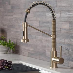 Kraus KPF-1610BG Bolden 18-Inch Commercial Kitchen Faucet with Dual Function Pull-Down Sprayhead in All-Brite Finish, 18 Inches, Brushed Gold (Pack of 3)
