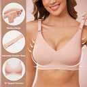 Wireless Bras for Women - Soft No Underwire Comfortable Seamless Bra - Full Coverage Bralettes - Everyday Bra (Pink, XXXL)