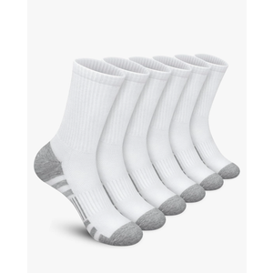 Felicigeely Athletic Crew Socks Cushion Running Socks Performance Breathable Sports Socks for Men White