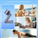 Portable Foldable Fan with Ice Cooling, 199 Speed Adjustable Handheld Fan Stand, 5500mAh Rechargeable Personal Fan with Digital Display and Lanyard, Summer Essential for Travel, Office, Outdoor,Grey