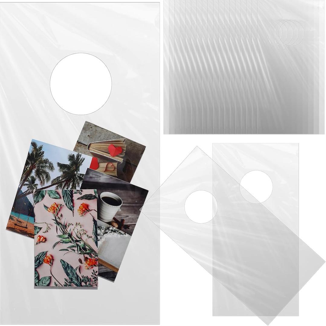 Tallew Christmas Door Hanger Bags Clear Plastic Poly Hanging Waterproof Perforated Newspaper Bag for Door Knob Flyers Newspapers Mail Magazine Notices Brochures Outdoor Avoid Dirt(6 x 12 Inch,240 Pcs)