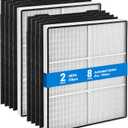 510 & 450 Replacement Filter for Whirlpool Whispure Air Purifier 1183054K 8171434K AP510 AP51030K AP450 AP45030K WP500 WP1000, with 2 True HEPA Filter + 8 Carbon Pre-Filters