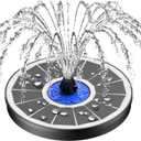 SZMP Solar Fountain Upgrade, 3.5W Solar Powered Bird Bath Fountains with Flower, Outdoor Water Feature Solar Pump with 7-in-1 Nozzles, 4 Fixed Pipes for Humingbirds, Garden, Pool, Pond, and Fish Tank (White)