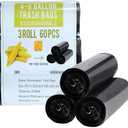 Jaoul Trash Bags 4 Gallon, Small Garbage Bags, Strong & Unscented Trash Bags for Kitchen, Bathroom, Office, Restroom, Car, Black, 60 Counts