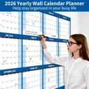 2 PCS 2026 Wall Calendar,Large XL 32" x 48" Laminated 2-Side Horizontal/Vertical | Wet & Dry Erase | Yearly Wall Hanging Calendars Thick Paper 12 Month Annual Planner for Office/Family/College (Blue)