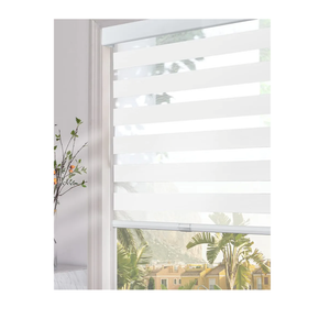 Persilux Cordless Zebra Blinds for Windows (30" W x 64" H, White) Light Filtering Zebra Shades for Indoor Windows, Sheer Shades Thermal Insulated Blinds with Upgraded Cassette, Window Shades for Home