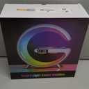 Smart LED Table Lamp, 4in1 Wireless Charger, Night Light, Alarm Clock, and Bluetooth Speaker with App Control for Bedroom, Office, and Home Decor (Black)