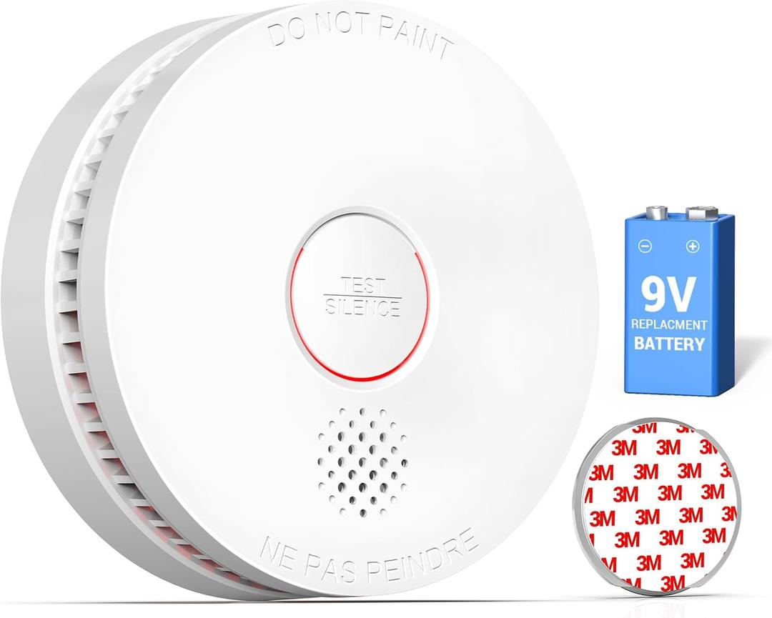 SITERWELL Smoke Detector, 10 Year Product Life Fire Alarm with Magnetic Fastening Kit, Smoke Alarm with Photoelectric Sensor and Low Battery Warning Function for House, UL217-9th Listed, GS509A,1 Pack