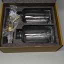 Molimoli Syrup Dispenser for Coffee Bars, Glass Syrup Bottle w. Pump, 16.9 oz 500 ml, Set of 2, Gold Upgraded Dispenser