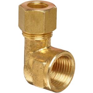 Anderson Metals-50070-0608 Brass Tube Fitting, Elbow, 3/8" Compression x 1/2" Female Pipe