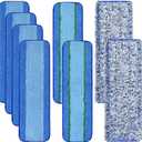 8 Pack Microfiber Cleaning Pad for Bona Mop Hardwood & Hard Surface Floors Dry and Wet Floor Cleaning - Includes 4 Microfiber Cleaning Pad, 2 Deep Clean Pads and 2 Dusting Pad - Dual Zone Cleaning