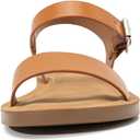 Women's Cute Open Toes One Band Ankle Strap Flexible Summer Flat Sandals With + Memory Foam (M)