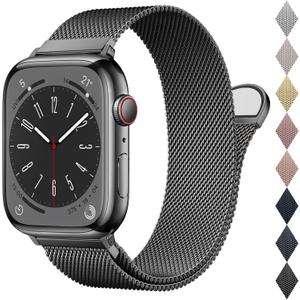 BELONGME Mesh Metal Loop Compatible with Apple Watch Band 40mm 41mm 38mm 42mm Series 11 10 9 8 7 6 5 4 3 2 1, SE 3 2 1 Women Men, Stainless Steel Strap with Magnetic Clasp for iWatch Bands