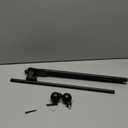 Curtain Rods No Drilling for Windows 32 to 45 Inch:No Drill Small Black Curtain Rod with Adhesive Brackets for Bedroom,5/8" Apartment Renter Friendly Adjustable Drapery Rods Easy Install