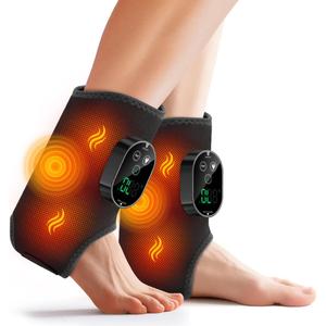 2-Pack Cordless Foot Massager for Neuropathy, Foot and Ankle Massager, Ankle Heating Pad with Massage, 6 Heat Levels & 3 Massage Modes with Timer (Black)