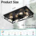 Flush Mount Ceiling Light Fixture,6-Light Black Farmhouse Flush Mount Light Fixture Kitchen Lights, 23" Metal Cage Closed to Ceiling Mounted Lights for Kitchen Hallway Entryway E26 Base