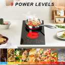 2 Burner Electric Cooktop Hobsir, 110v Plug In Electric Stove Top Burner, 2000W 12 Inch Two Burners Radiant Electrical Stove, Countertop and Built-in Ceramic Cooktop with Child Safety Lock, Timer, 12 Inch 2 Burner 22058