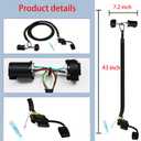 7 Pin to 4 Pin trailer wiring Harness with Reverse Wire, 7 pin to 4 pin trailer adapter Fit for Trucks/Pickups/Trailers, 43 Inches trailer light adapter Compatible with Redline LED Tailgate Light Bar.